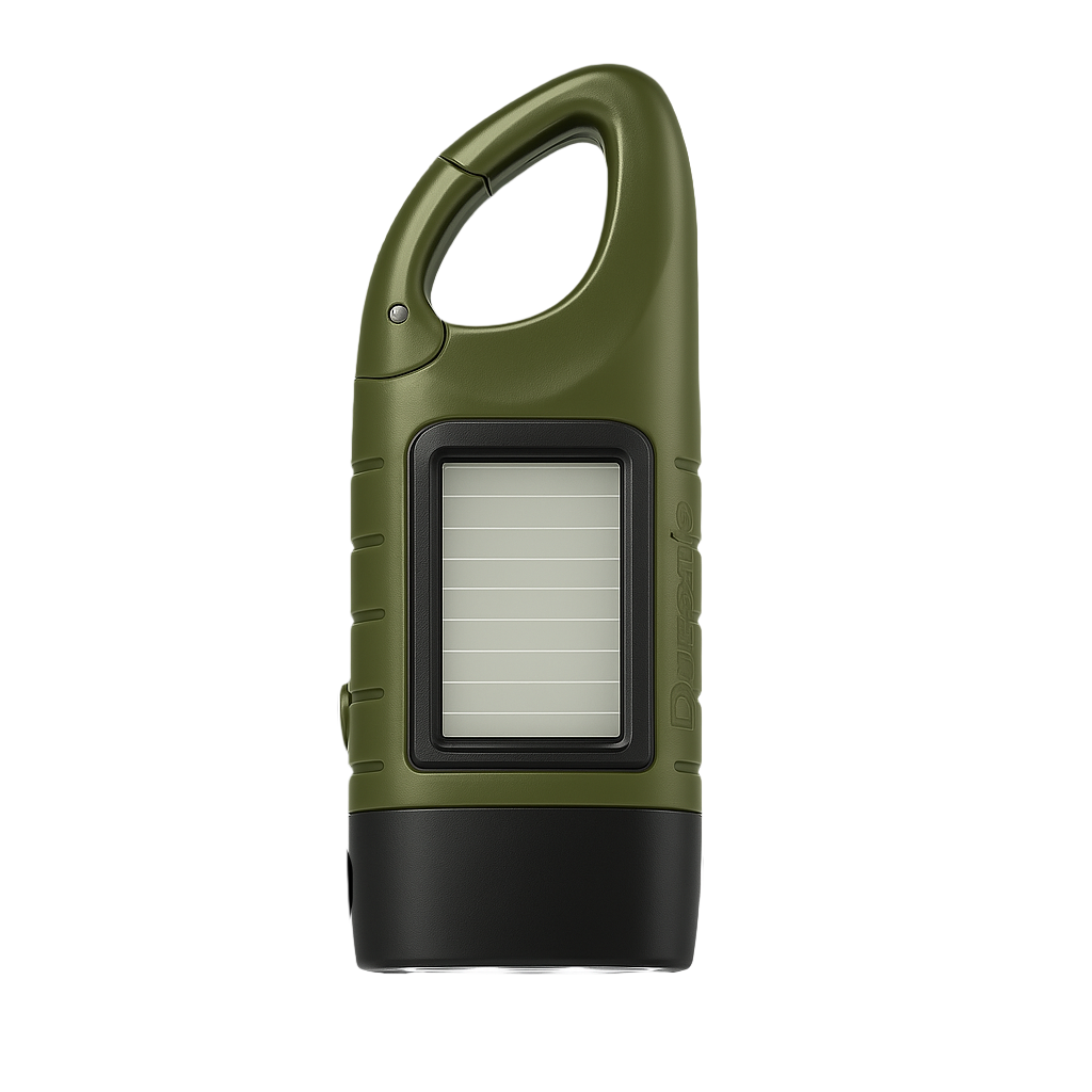 Durable waterproof outdoor flashlight with crank and solar charging