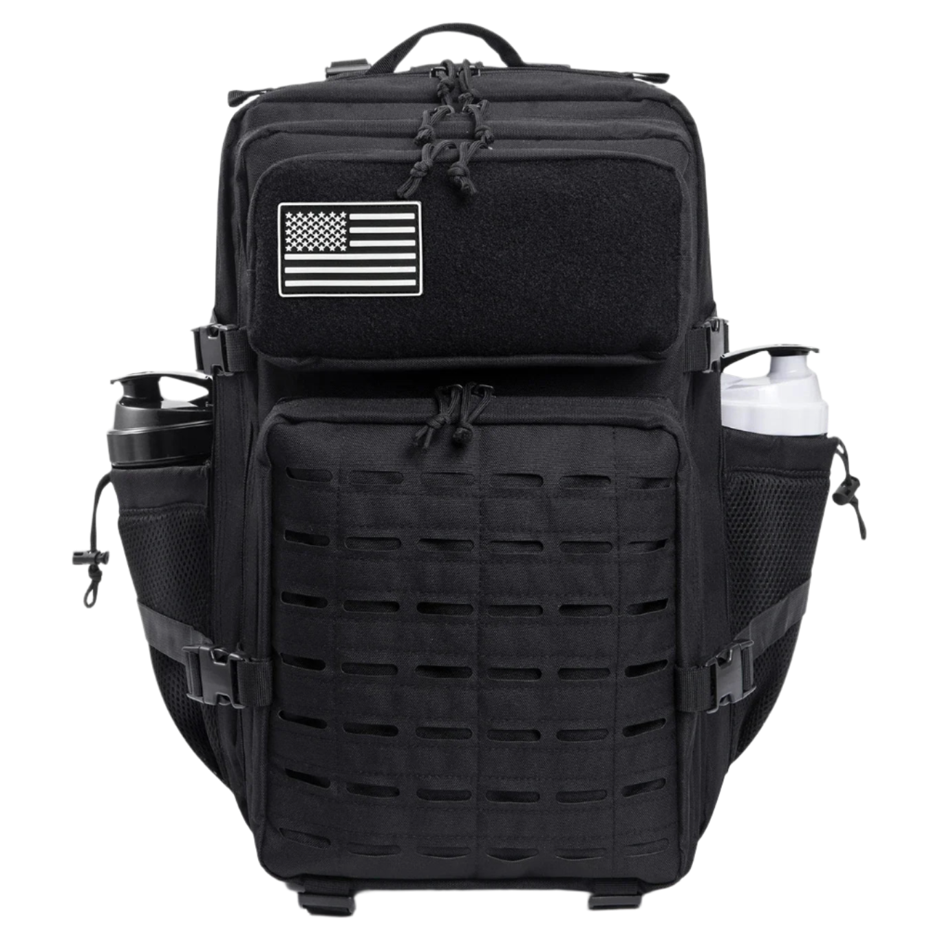 45L Black WardenLite™ Tactical Backpack – extended capacity MOLLE rucksack with ergonomic straps