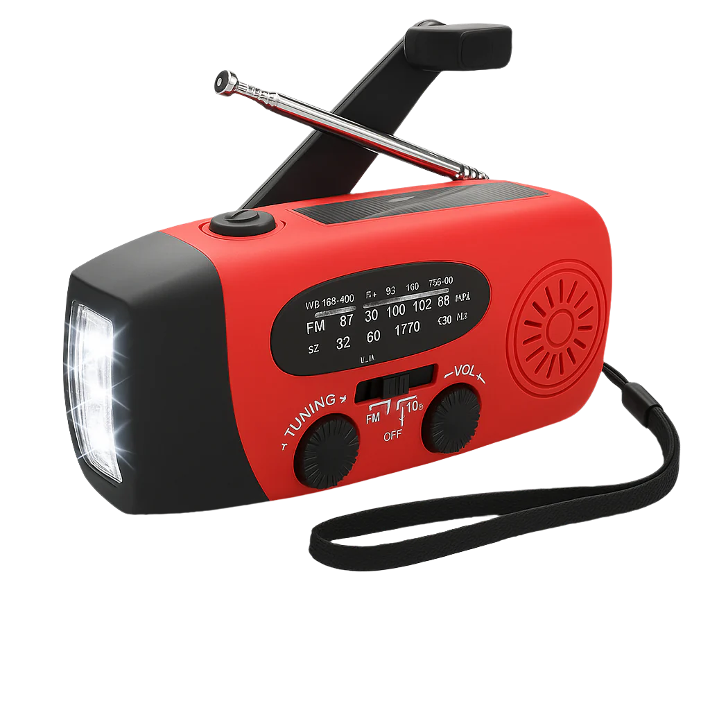 Emergency Crank Radio – AM/FM/NOAA with Flashlight & Power Bank