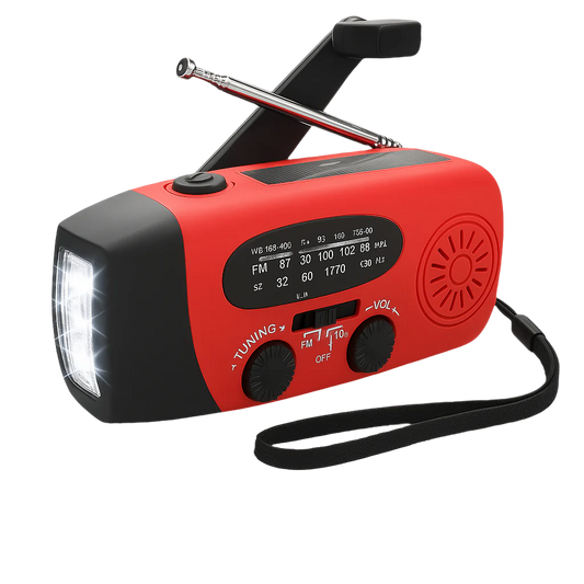 Emergency Crank Radio – AM/FM/NOAA with Flashlight & Power Bank