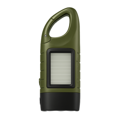 Durable waterproof outdoor flashlight with crank and solar charging