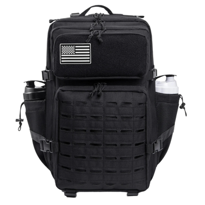 45L Black WardenLite™ Tactical Backpack – extended capacity MOLLE rucksack with ergonomic straps