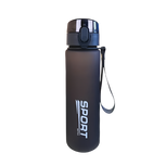 HydroGo hiking water bottle in smoke grey with secure lid – reusable and eco-safe