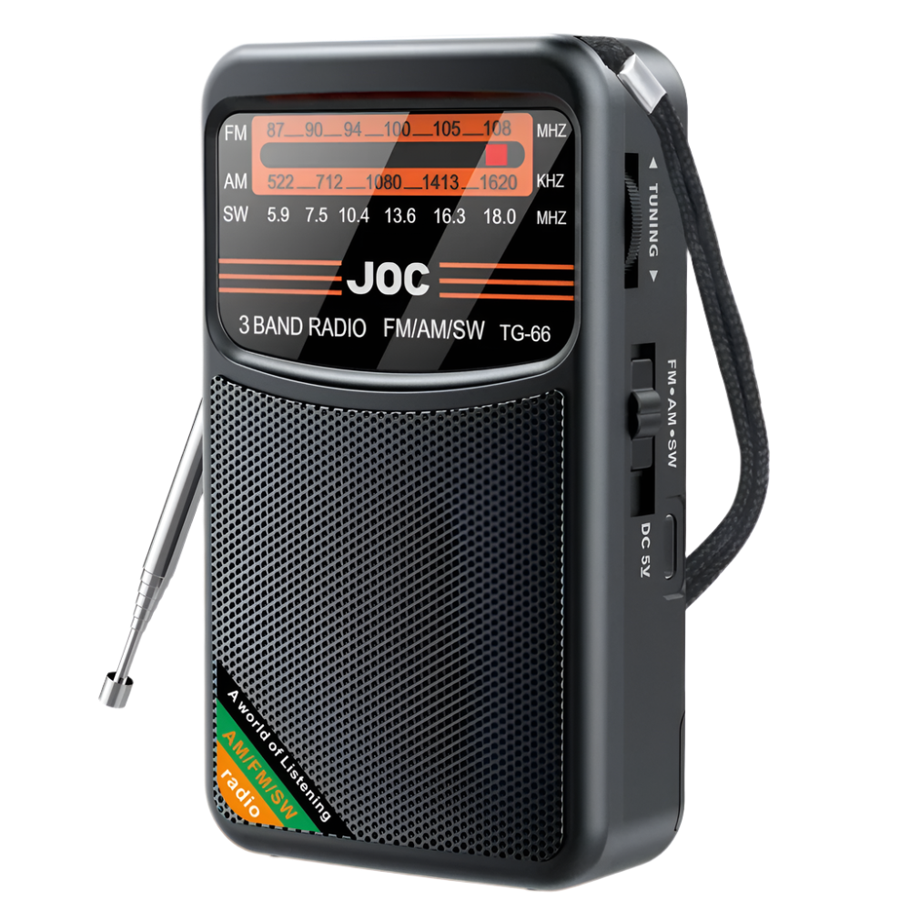 Mini pocket radio with wrist strap – travel-ready design