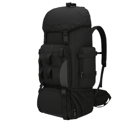 Vanguard 90L tactical backpack – black bug-out configuration with hydration access