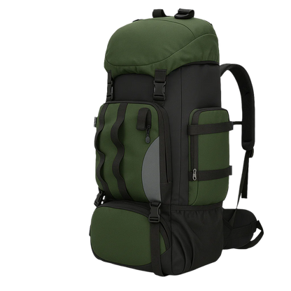 Vanguard 90L tactical backpack – waterproof green MOLLE side view