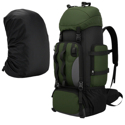 Vanguard 90L MOLLE survival rucksack – green tactical straps and chest clip