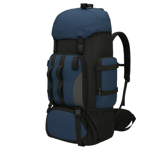 Vanguard 90L hiking backpack – midnight black with front zip compartments