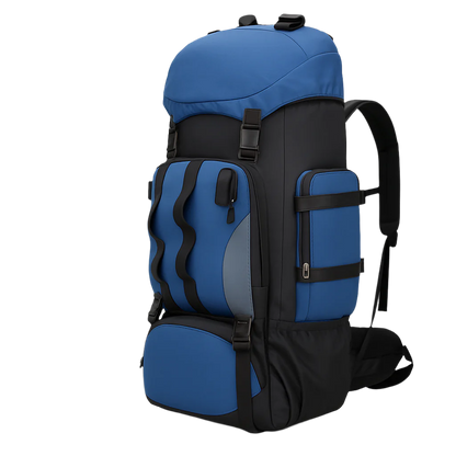 Vanguard 90L tactical backpack – blue zipper top-opened main section